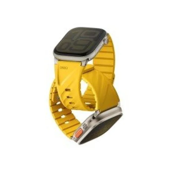 Uniq Fluo Magnetic Apple Watch Strap With Connector Bundle&nbsp;49-40Mm - Golden Yellow